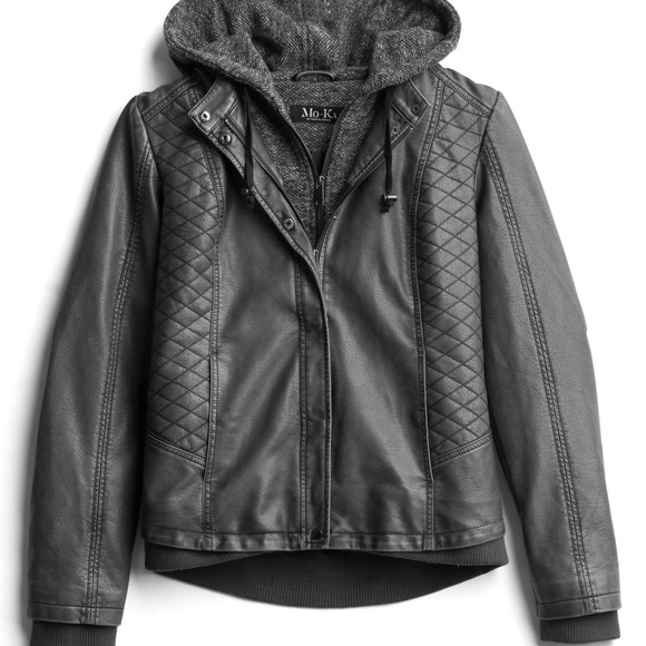meriam Jackets & Blazers - Stitch Fix Knit Hood Vegan Leather Jacket